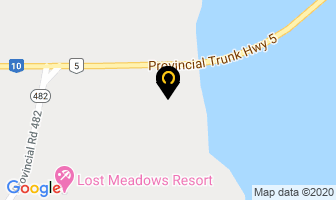 Lost Meadows Resort in Roblin map