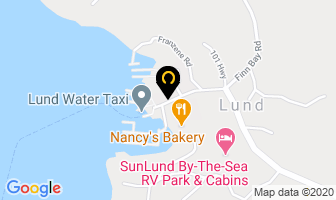 Lund Grocery in Powell River map