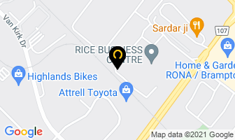 M B Auto in Brampton map