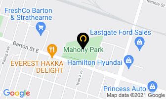 Mahoney Park in Hamilton map