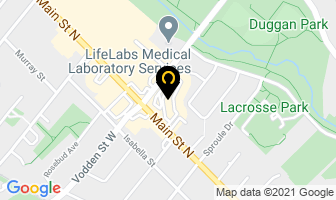 Main Street Dental Office in Brampton map