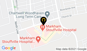 Markham Stouffville Health Centre in Markham map