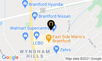 Marlin Travel in Brantford map