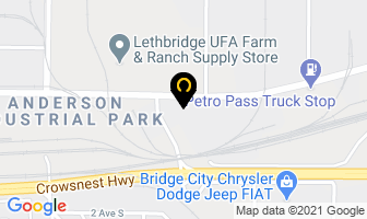 Marshall Fabrics in Lethbridge map
