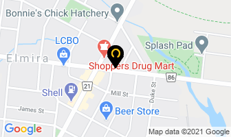 Martin's Chairs Inc in Elmira map