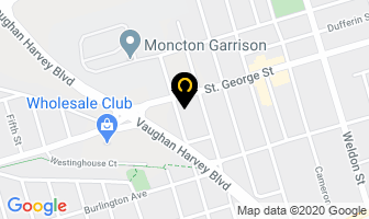 Mary Cain Dance in Moncton map