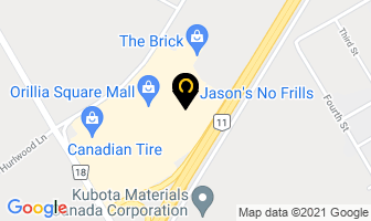 Mattress World in Orillia map