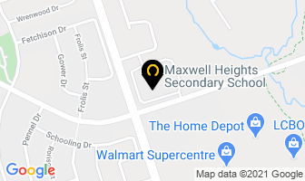 Maxwell Heights Secondary School in Oshawa map