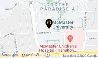 Mcmaster University Glassblowing Shop in Hamilton map