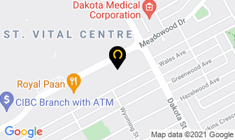 Meadowood Dental Centre in Winnipeg map