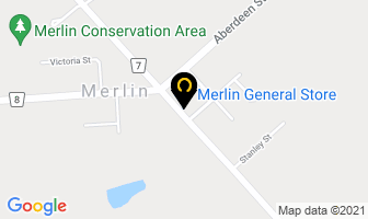 Merlin General Store in Merlin map