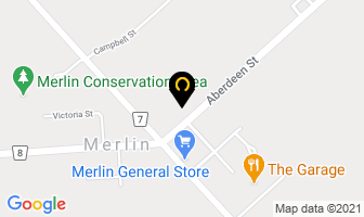 Merlin United Church in Merlin map