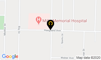 Mills Memorial Hospital in Vernon map