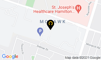Mohawk College in Hamilton map