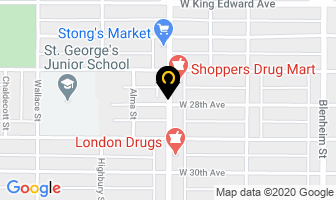 Money's Drycleaning Dunbar Store in Vancouver map