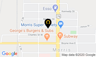 Morris Funeral Home in Morris map