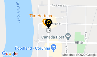 Motor Vehicle License Office in Corunna map