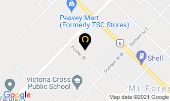 Mount Forest Bowling Centre in Mount Forest map