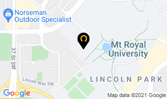 Mount Royal University Recreation in Calgary map