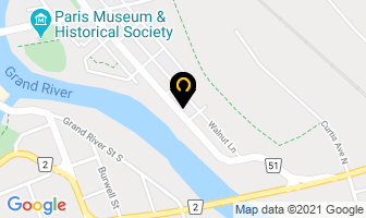 Nelson Ball Book Seller in Brantford map