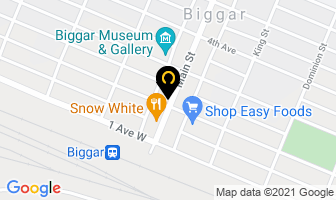 Nevada's Cutting Room in Biggar map