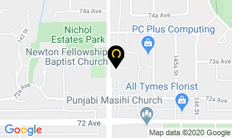 Newton Fellowship Baptist Church in Surrey map