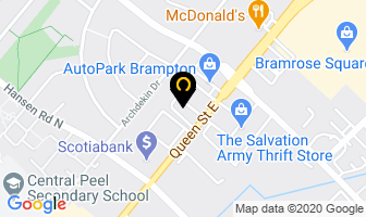 Nipash Auto Sales in Brampton map