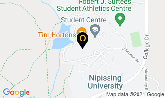 Nipissing University in North Bay map