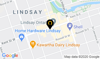 Nisbett's Clothiers in Lindsay map