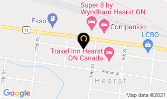 Nord-Est Printing in Hearst map