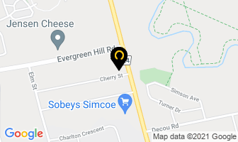 Norfolk Family Eye Care in Simcoe map