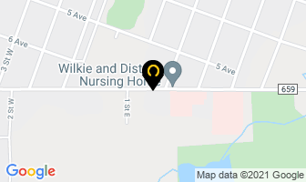 Norman Carter School in Wilkie map