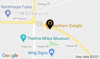 Northern Delight Restaurant in Matheson map