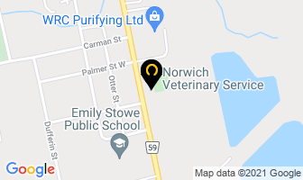 Norwich Veterinary Service in Stouffville map