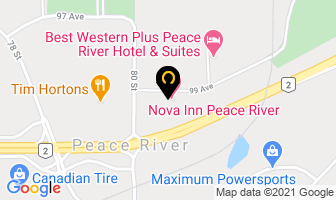Nova Inn Peace River in Peace River map