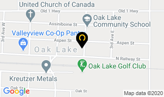 Oak Lake Community Centre in Oak Lake map