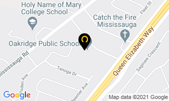 Oakridge Public School in Mississauga map