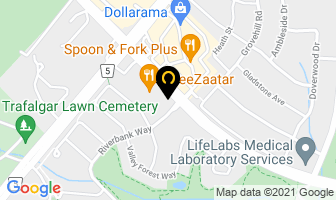 Oakview Dental Group in Burlington map