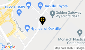 Oakville Auto Collision in Burlington map