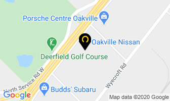 Oakville Nissan in Burlington map