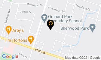 Orchard Park Secondary School in Hamilton map