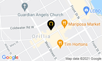 Orillia Walk In Dentistry in Orillia map