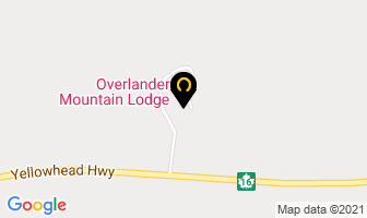 Overlander Mountain Lodge in Yellowhead County map