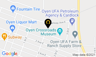 Oyen Welding & Machining in Oyen map
