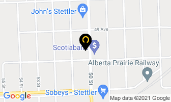 Panda Flowers in Stettler map
