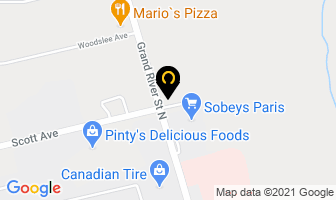 Paris Veterinary Clinic in Brantford map