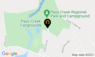 Pass Creek Regional Park Campground in Castlegar map
