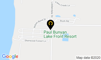 Paul Bunyan Lake Front Resort in Bluewater map