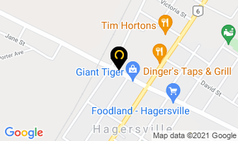 Pauls Sporting Goods in Hagersville map