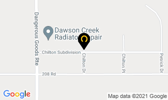 Peace Regional Radiator Service in Dawson Creek map